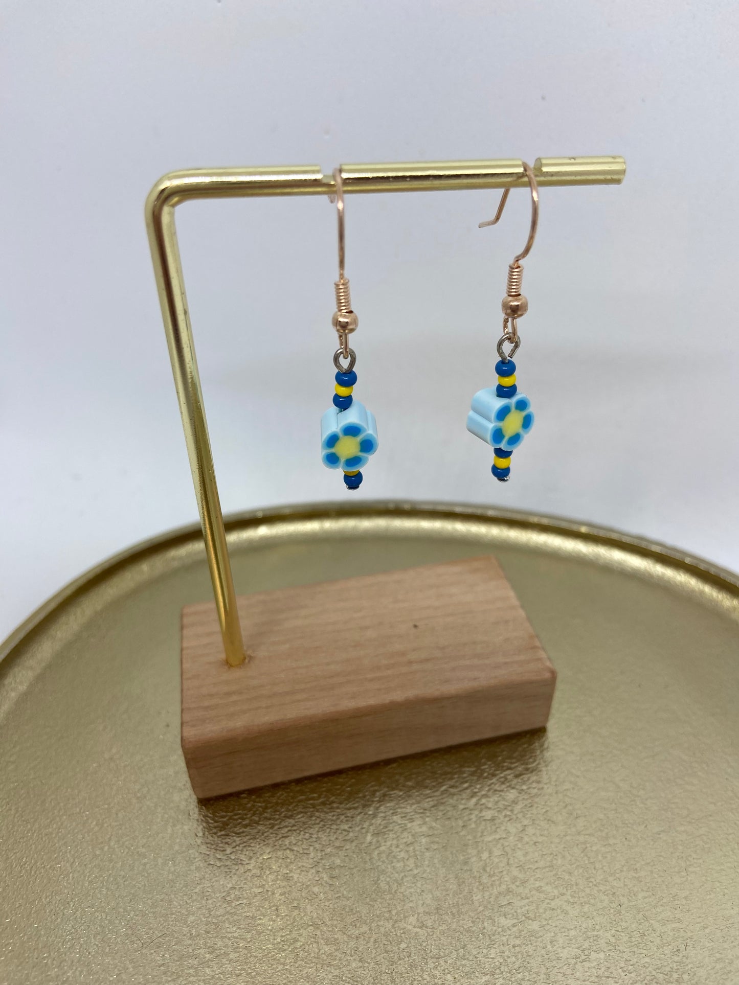 Oorbellen "Bloem Blauw"