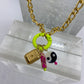 Ketting met fluo gele ring