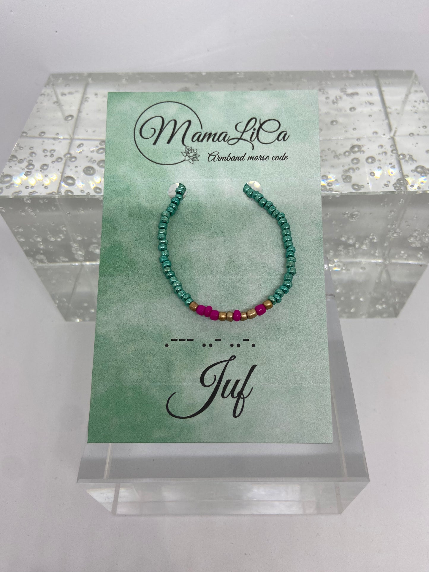 Armband "Morse Code - juf"