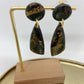 Oorbellen " Zwart - Groen - Goud 3"
