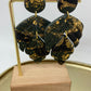 Oorbellen " Zwart groen goud 5"