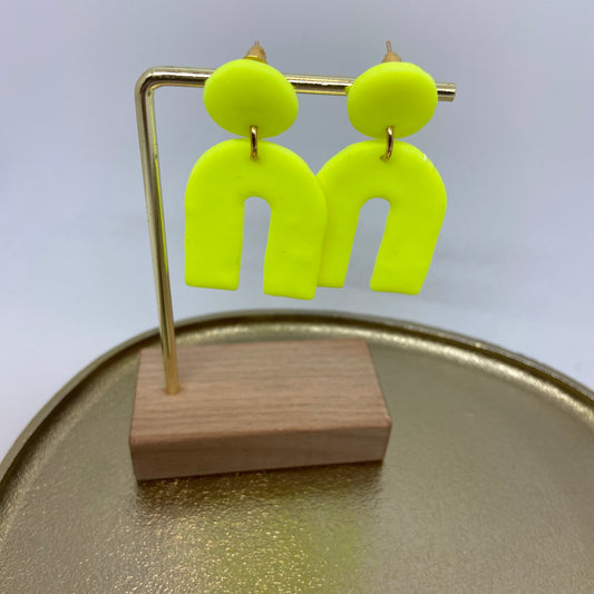 Oorbellen "Fluo - geel 4"