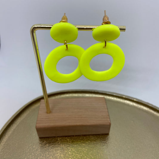 Oorbellen "Fluo - geel 5"