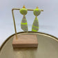Oorbellen "Fluo - geel / Beige 1"