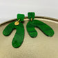 Oorbellen "Resin Organic Emerald green"