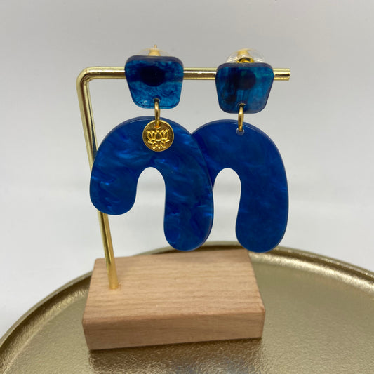 Oorbellen "Resin Organic Prussian blue"