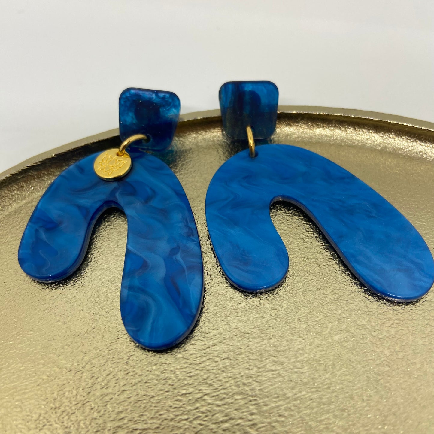 Oorbellen "Resin Organic Prussian blue"
