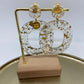 Oorbellen "Resin Ovaal Silver gold-transparant"