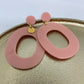 Oorbellen "Resin Ovaal Vintage pink"