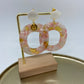 Oorbellen "Resin Ovaal Pink-yellow"