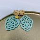 Oorbellen "Resin Barok Ruit Bleached aqua"