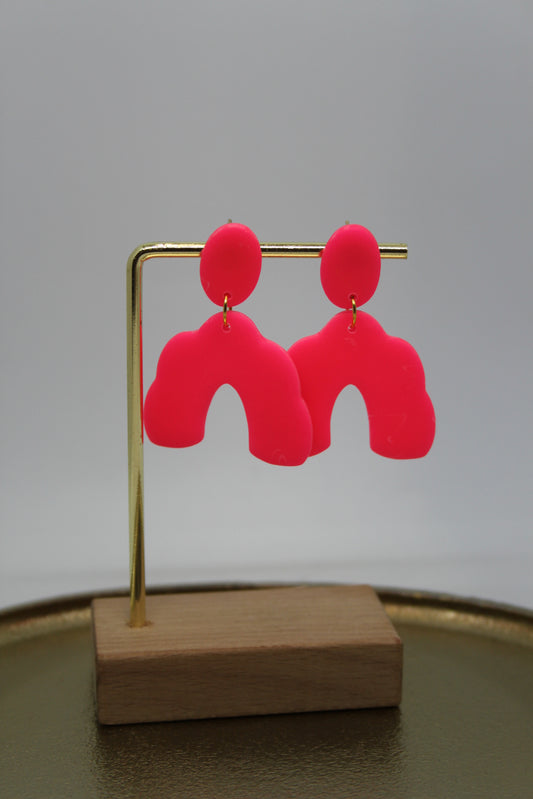 Oorbellen Fluo-roze 1