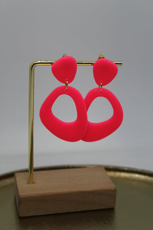 Oorbellen Fluo-roze 2