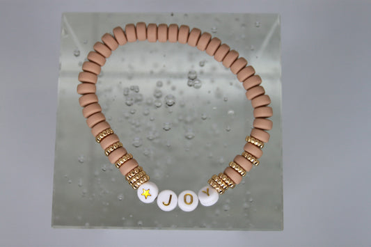 Armband Polymeer Kralen "Beige 2"