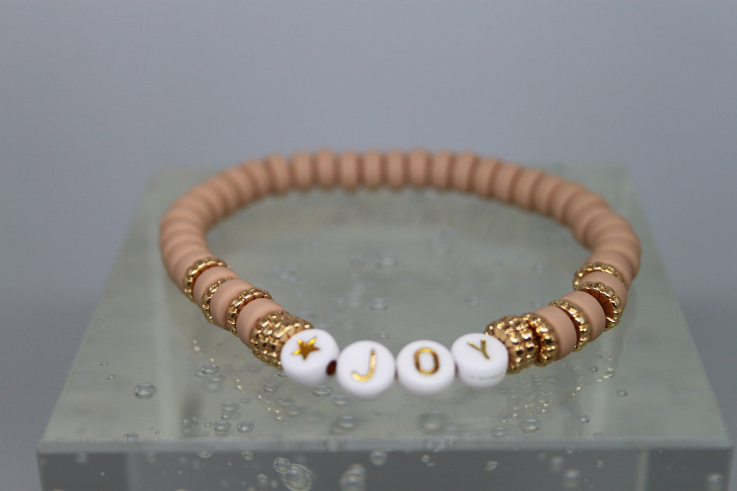 Armband Polymeer Kralen "Beige 2"