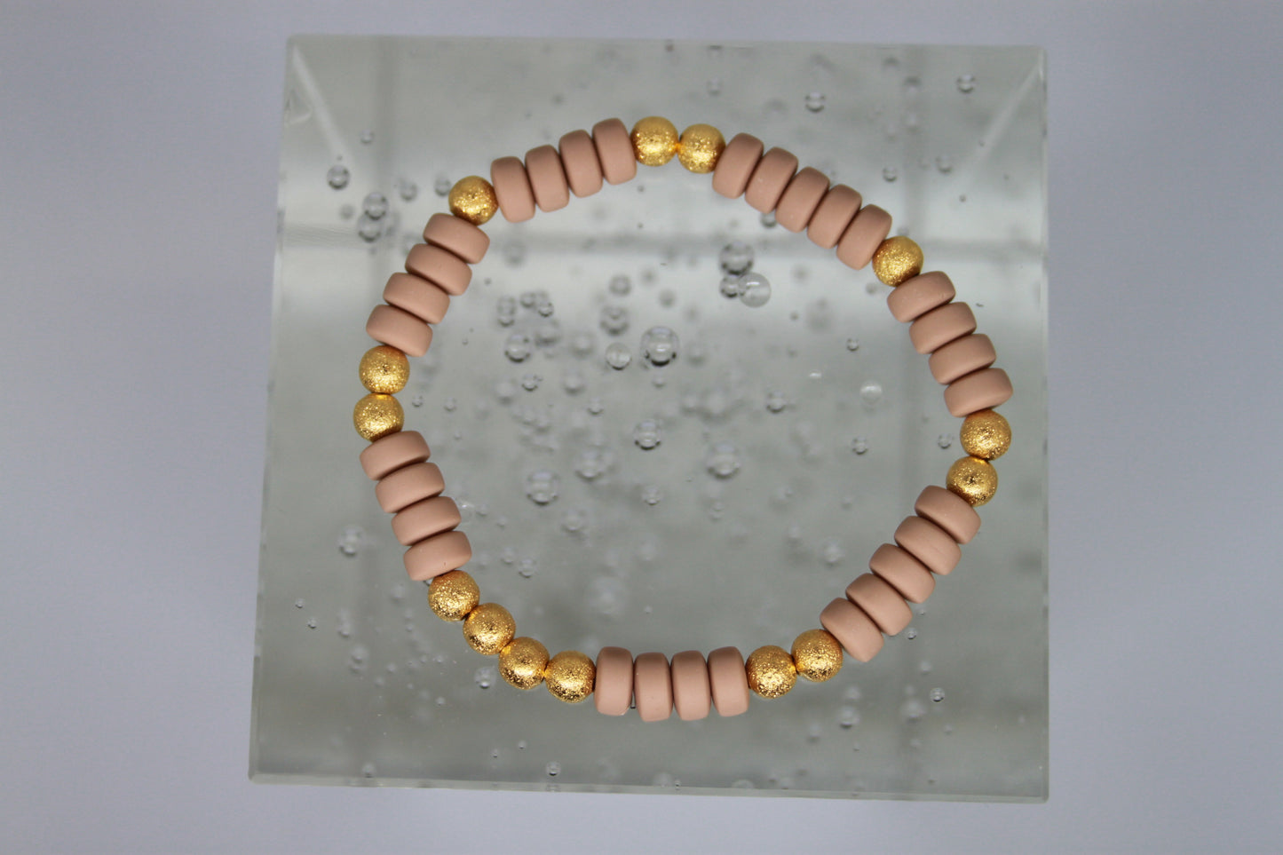 Armband Polymeer Kralen "Beige 3"