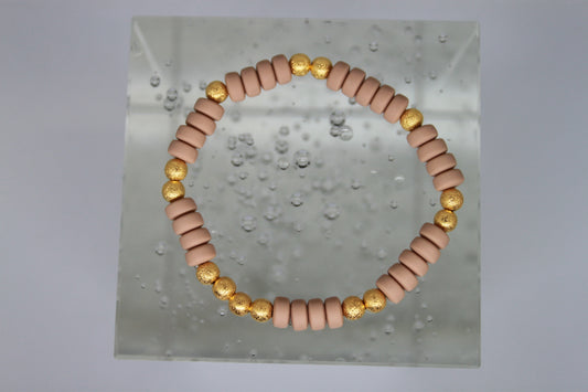 Armband Polymeer Kralen "Beige 3"