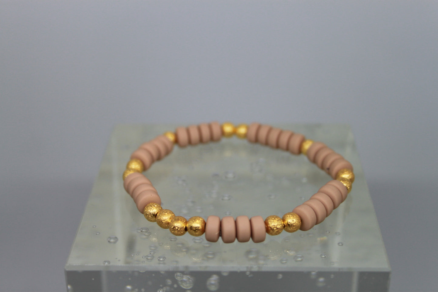 Armband Polymeer Kralen "Beige 3"