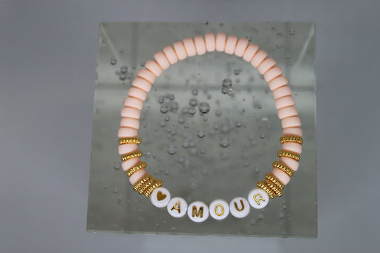 Armband Polymeer Kralen "Roze 2"