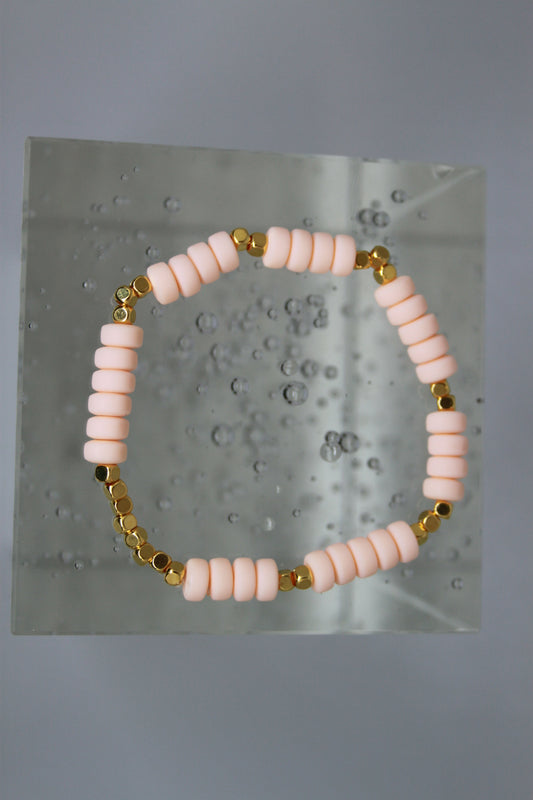 Armband Polymeer Kralen "Roze 3"
